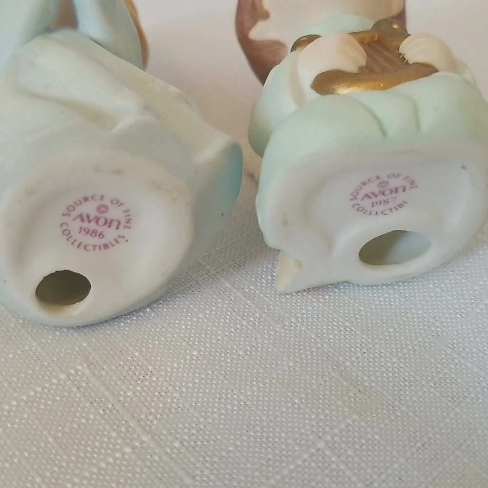 AVON VINTAGE PAIR TWO HEAVENLY BLESSINGS ANGELS FOR CHRISTMAS NATIVITY …